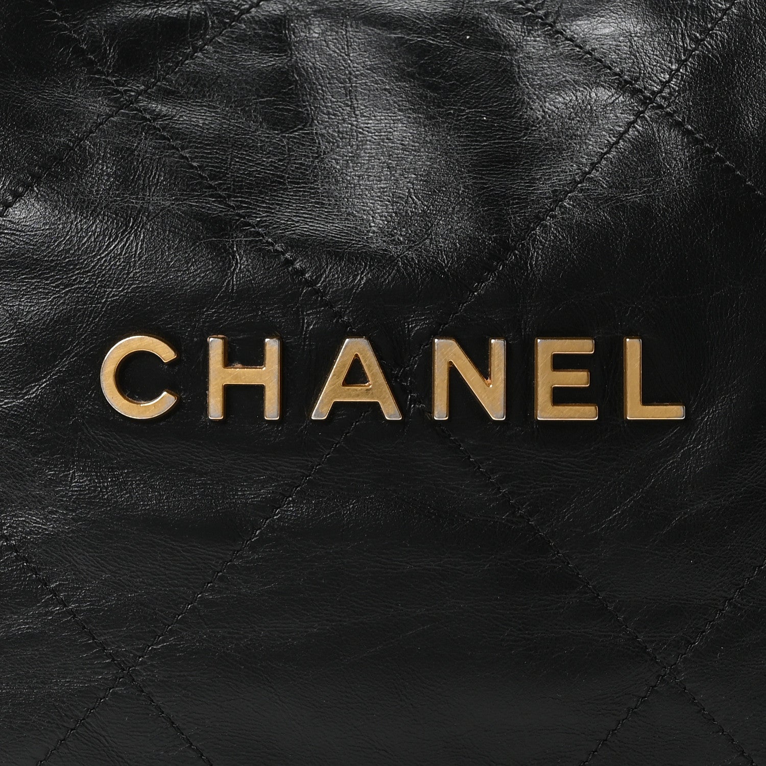 Shiny Calfskin Quilted Small Chanel 22 Black