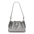 Metallic Caviar Quilted Mini Chanel 25 Handbag Anthracite