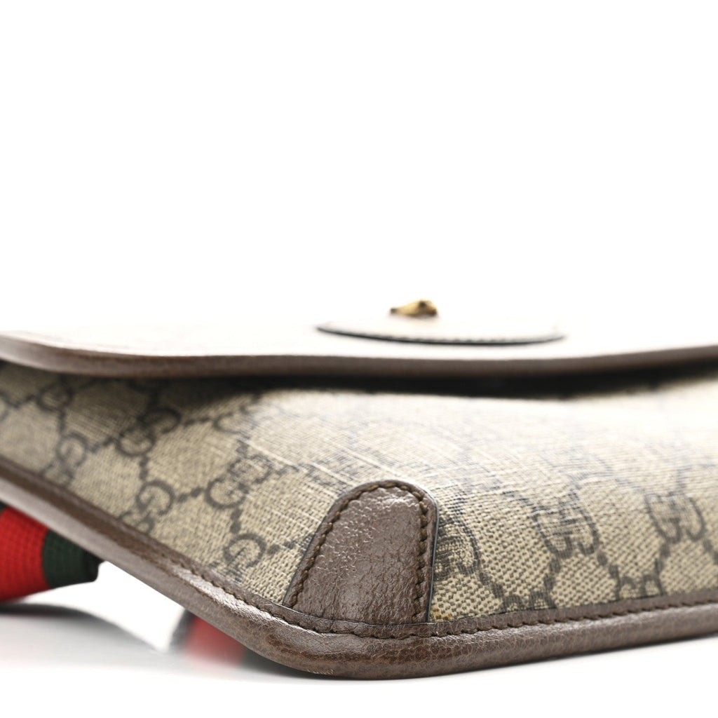 GG Supreme Monogram Neo Vintage Web Belt Bag Brown