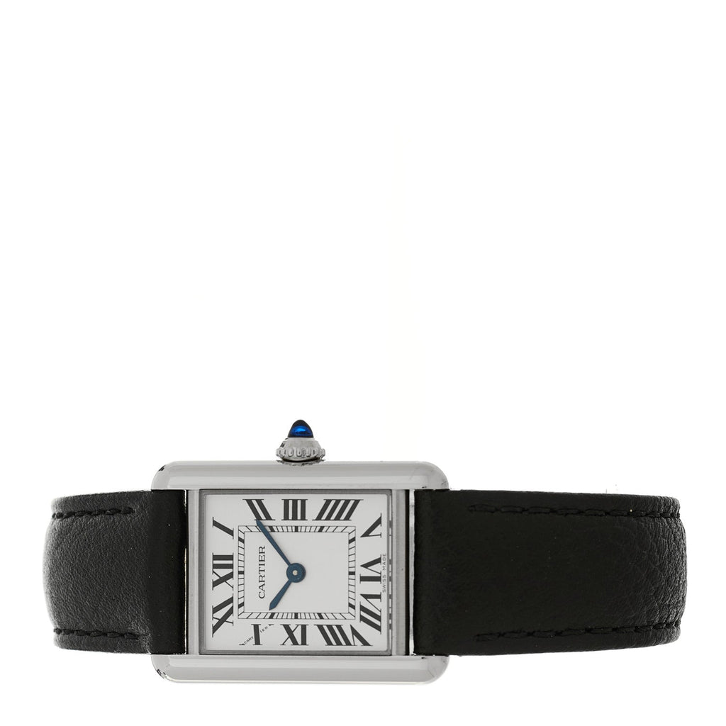 Stainless Steel Calfskin 22mm Must de Cartier Tank Quartz Watch
