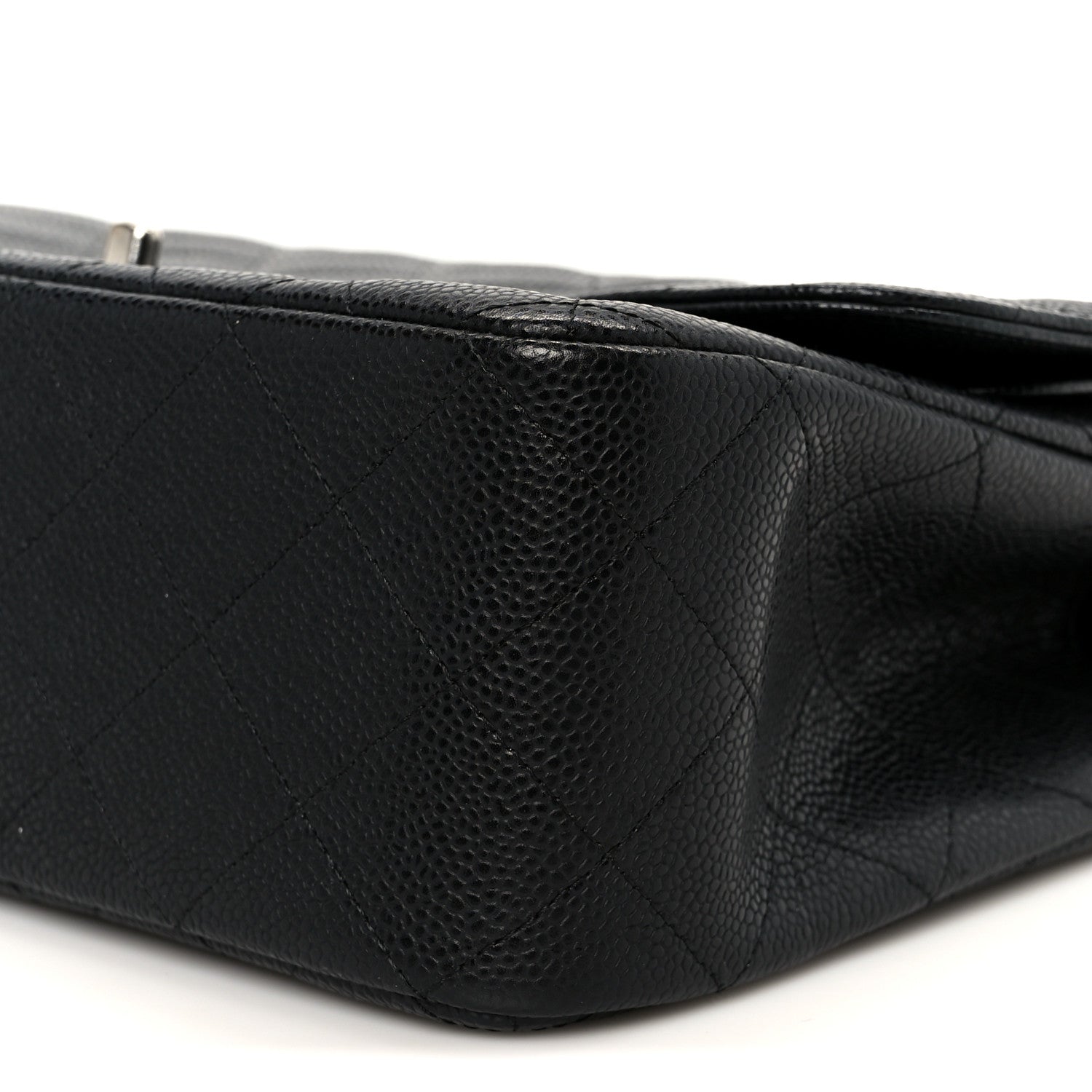 Caviar Quilted Jumbo Double Flap Black