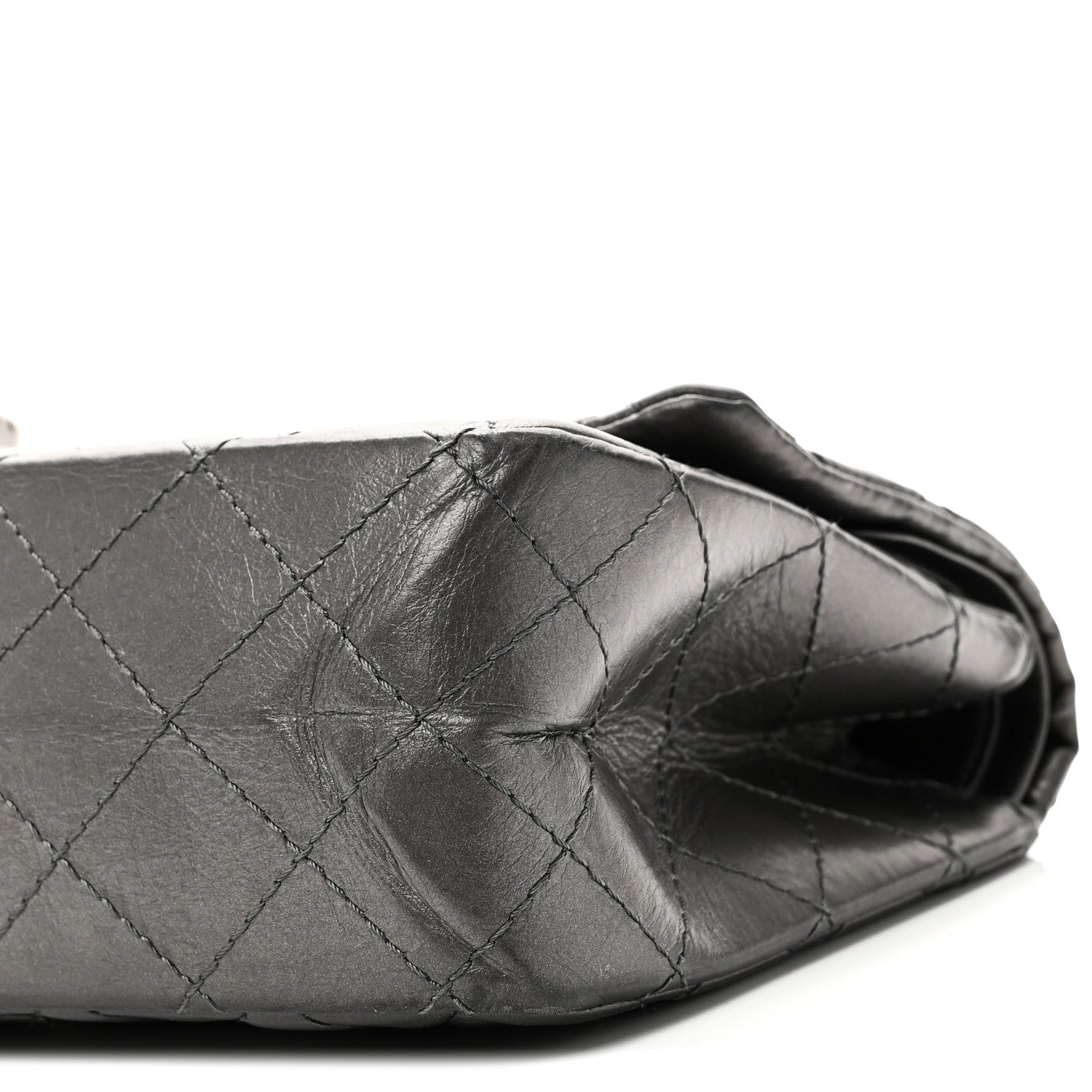 Metallic Aged Calfskin Quilted 2.55 Reissue 226 Flap Dark Grey