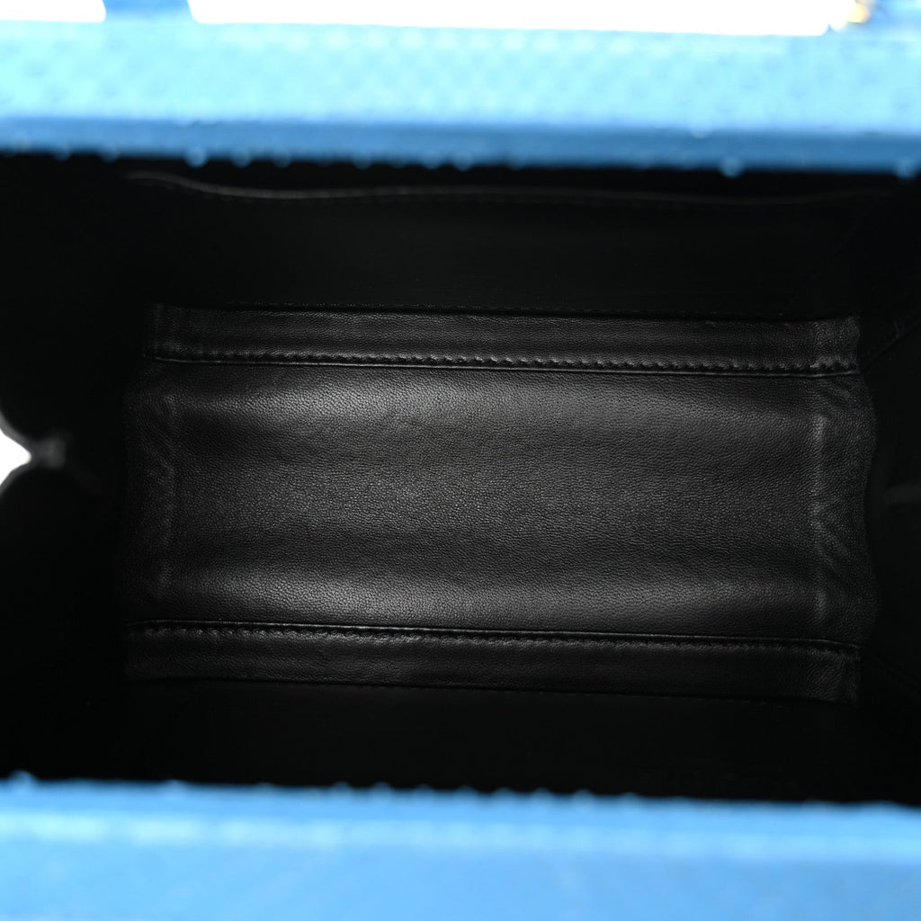 Snakeskin Small Postal Bag Sky Blue