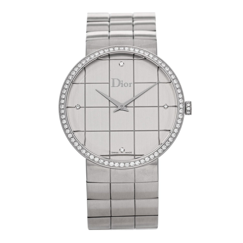 Stainless Steel Diamond Bezel 38mm La D De Dior Quartz Watch