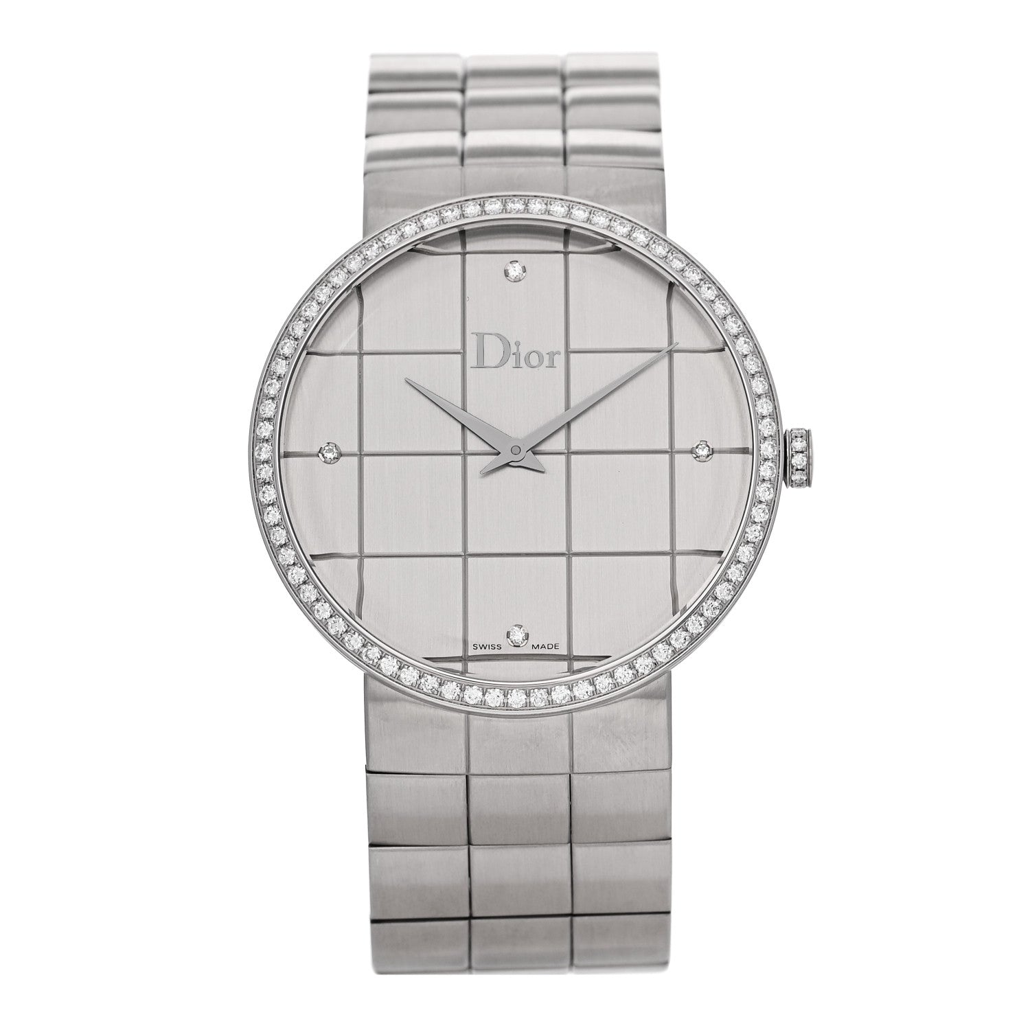 Stainless Steel Diamond Bezel 38mm La D De Dior Quartz Watch