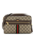 GG Supreme Monogram Web Small Ophidia Shoulder Bag Brown