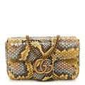 Snakeskin Matelasse GG Marmont Shoulder Bag Green Multicolor