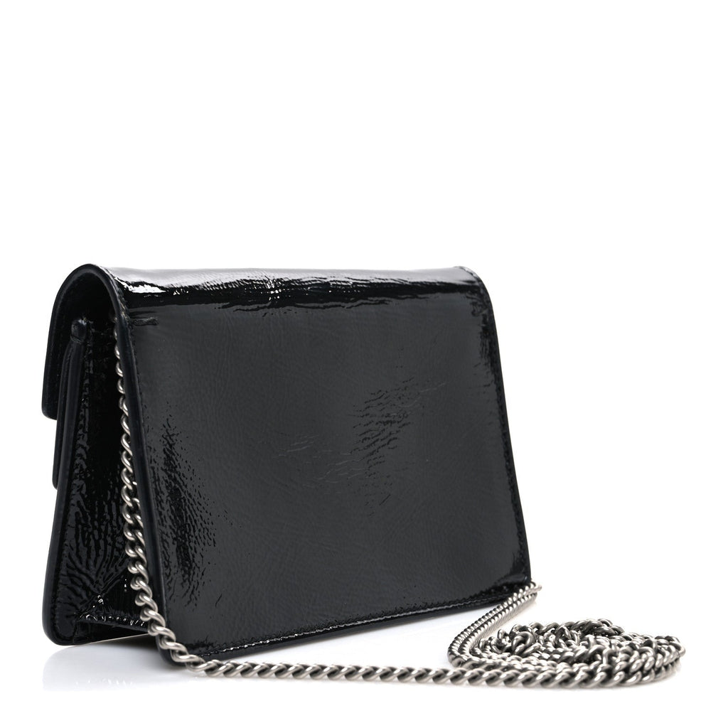 Crinkled Patent Mini Dionysus Shoulder Bag Black