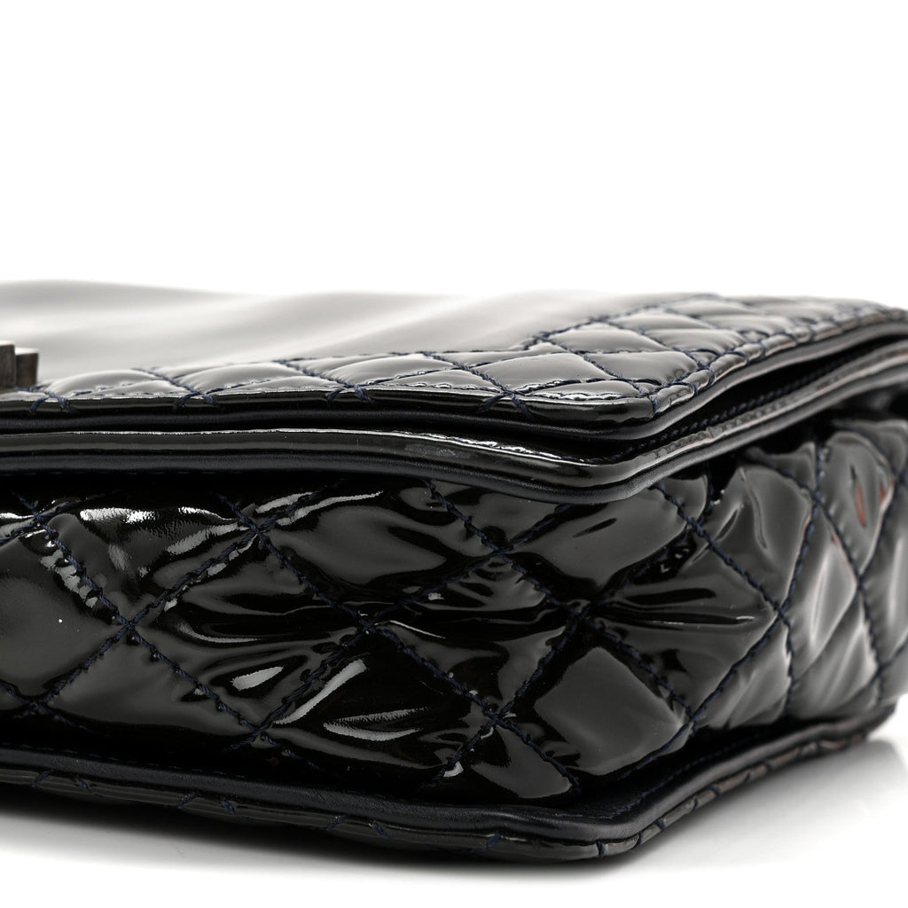 Patent New Medium Boy Reverso Flap Navy