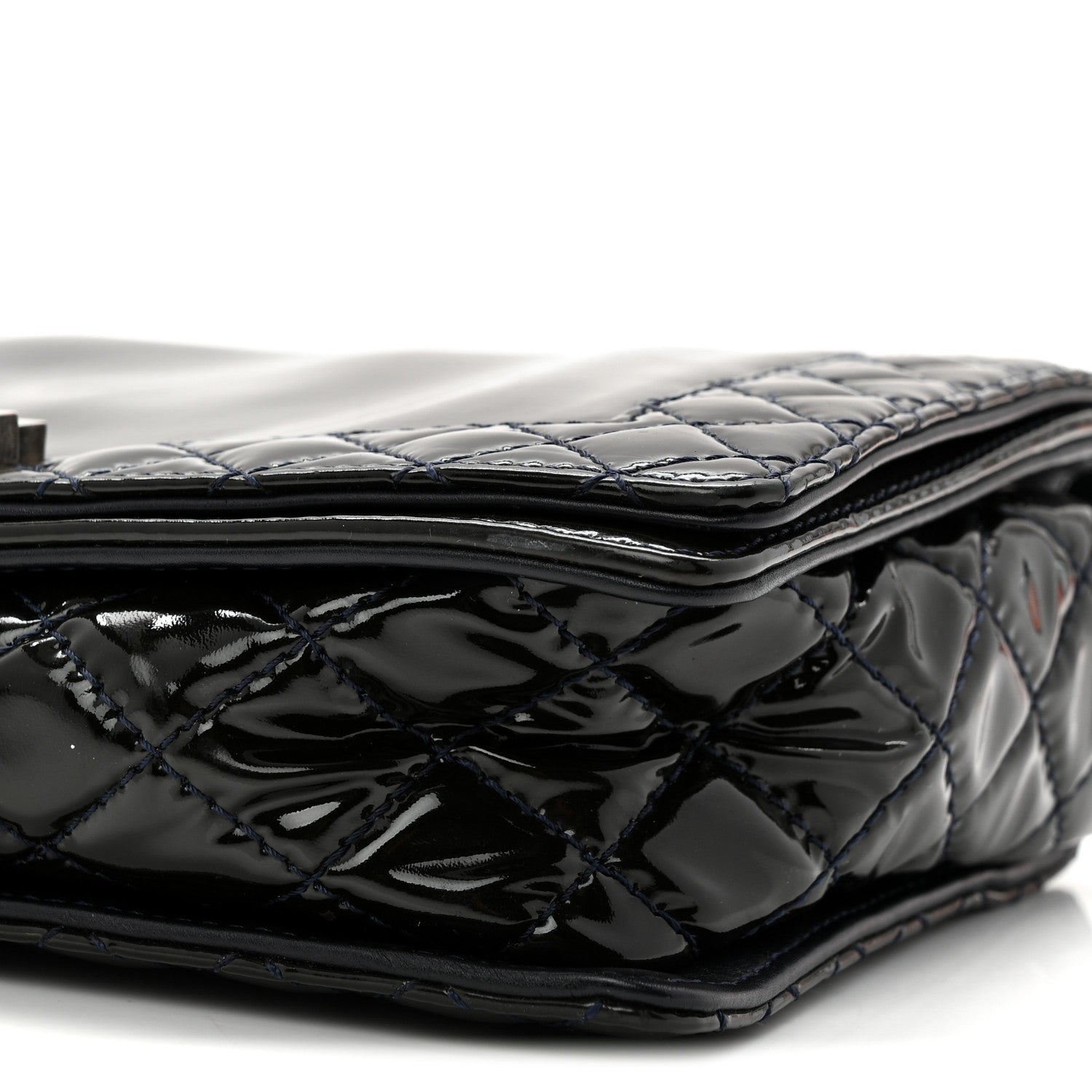 Patent New Medium Boy Reverso Flap Navy