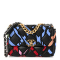 Lambskin Printed Fabric Medium Chanel 19 Flap Black Multicolor