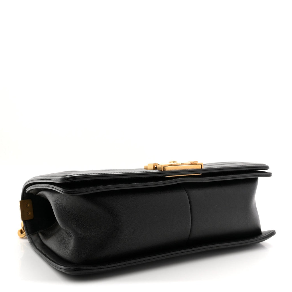 Calfskin Quilted Medium Boy Flap Black