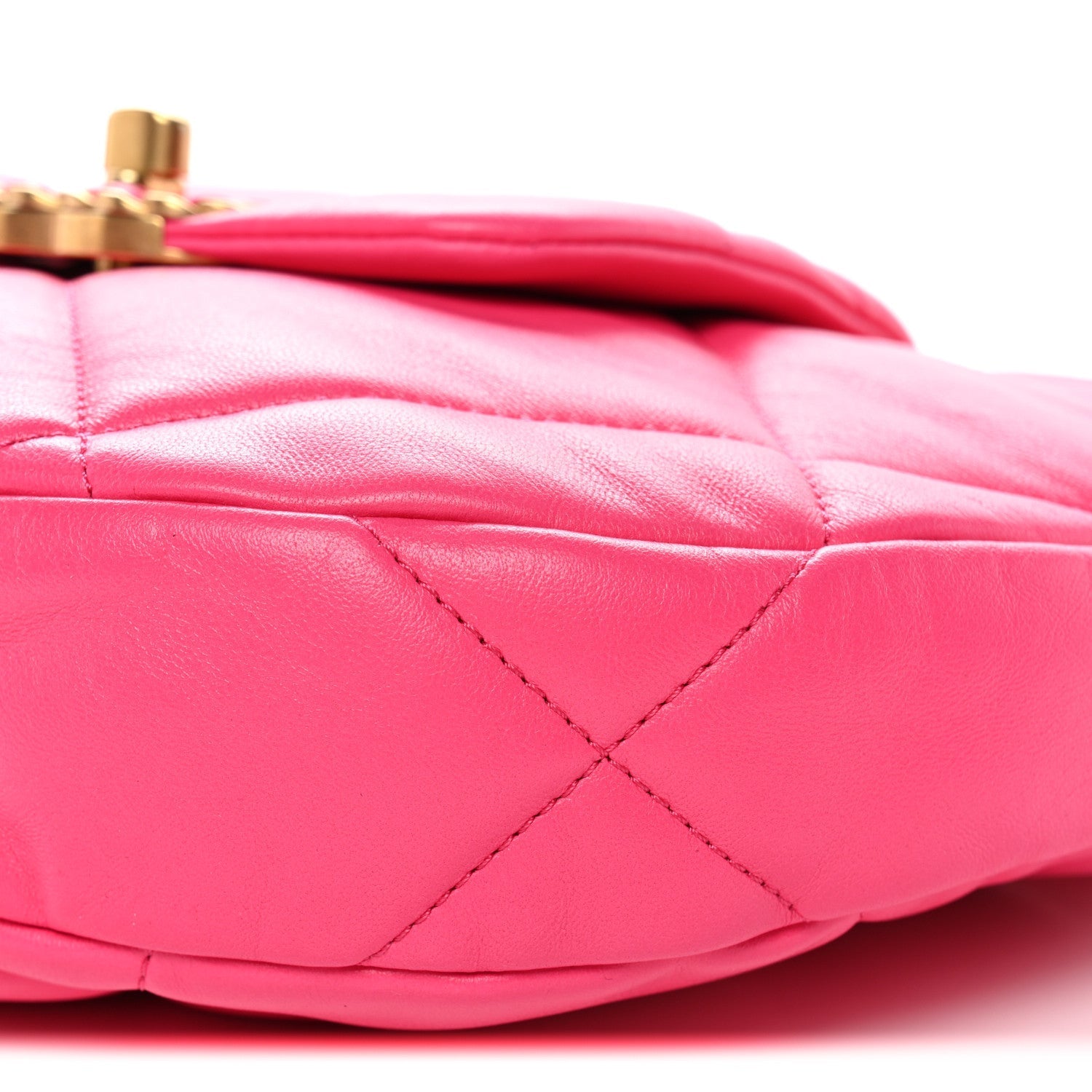 Lambskin Quilted Chanel 19 Hobo Pink