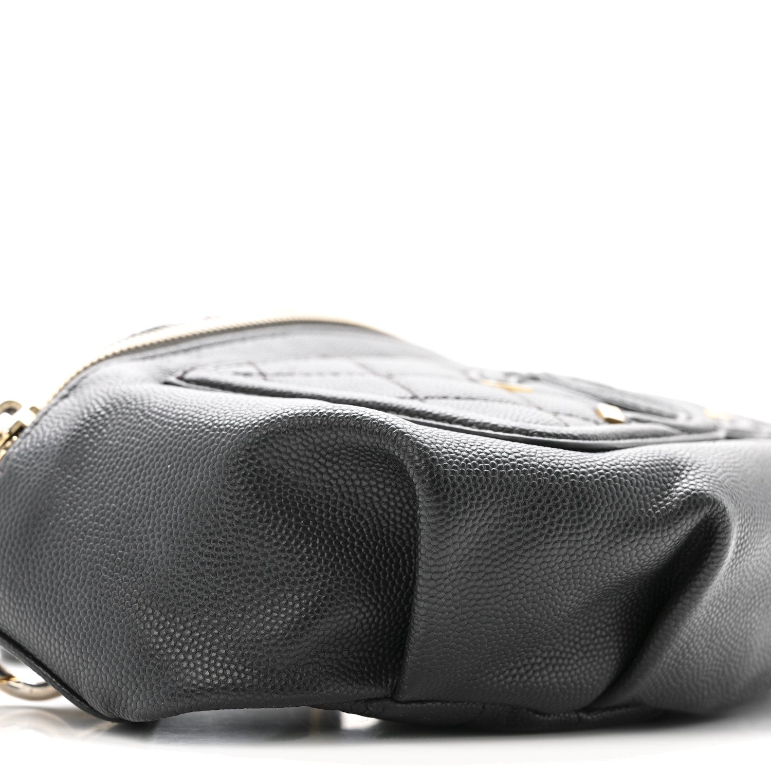 Caviar Quilted Filigree Waist Bag Black