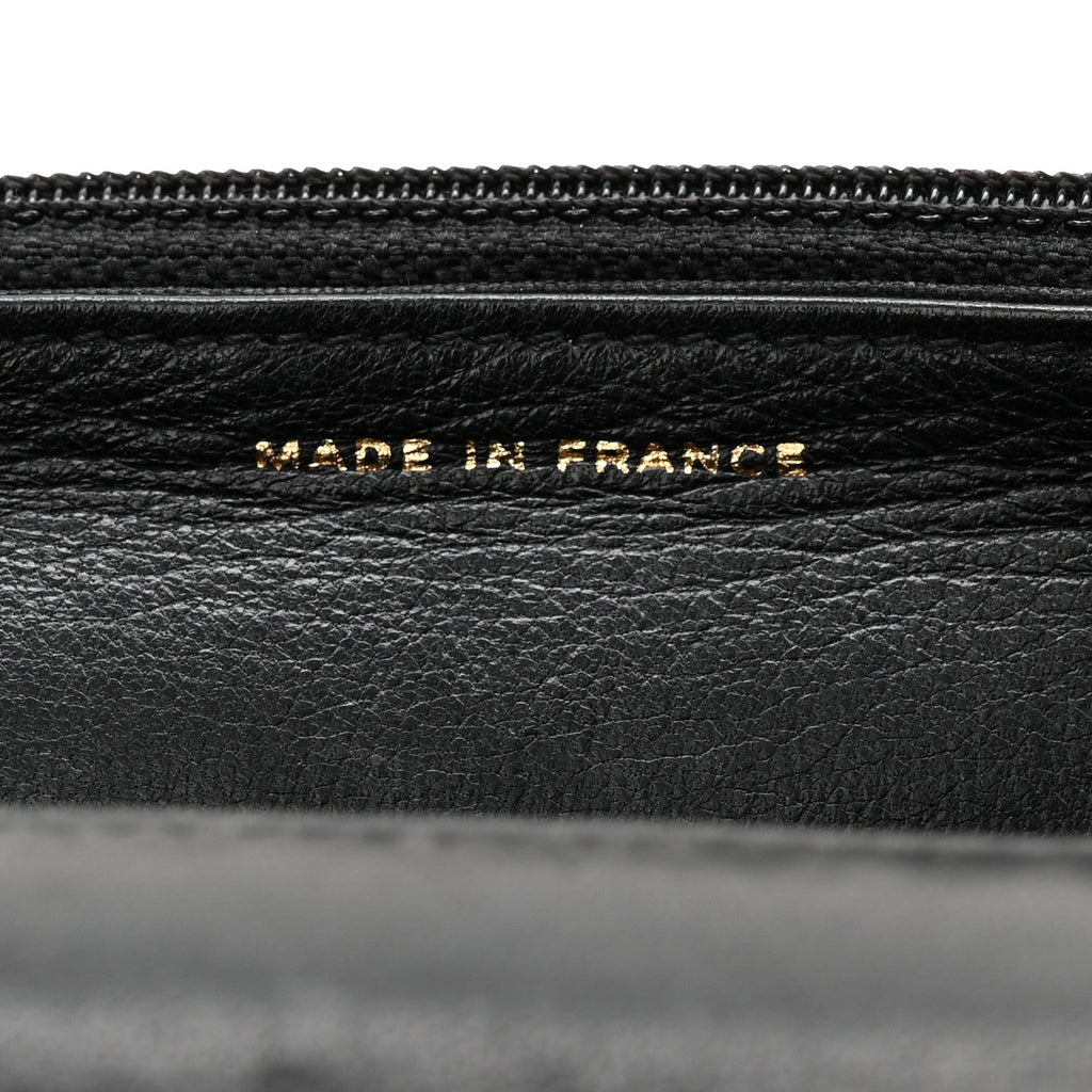 Lambskin Chevron Boy Wallet On Chain WOC Black