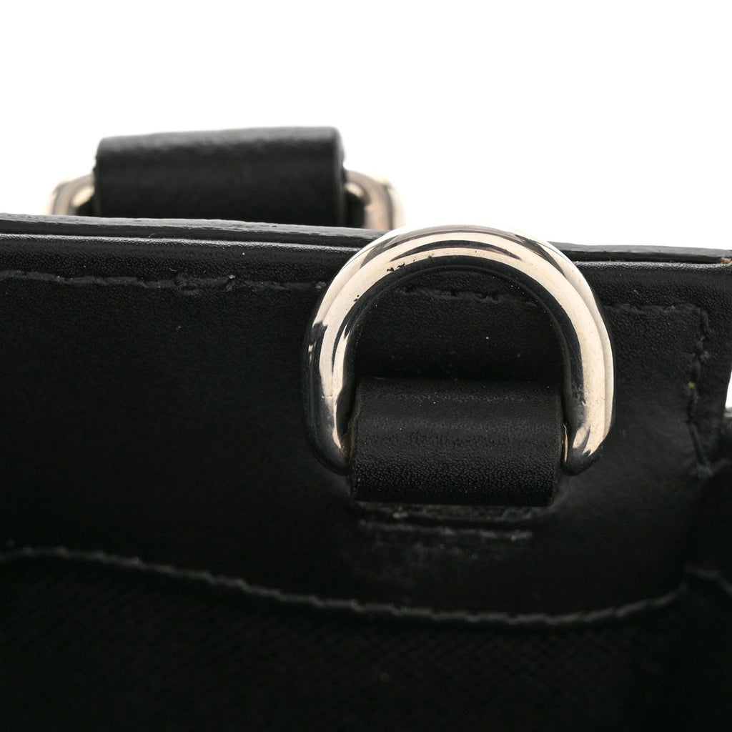 GG Supreme Monogram Appia Calfskin Web Mini Tote Bag Black