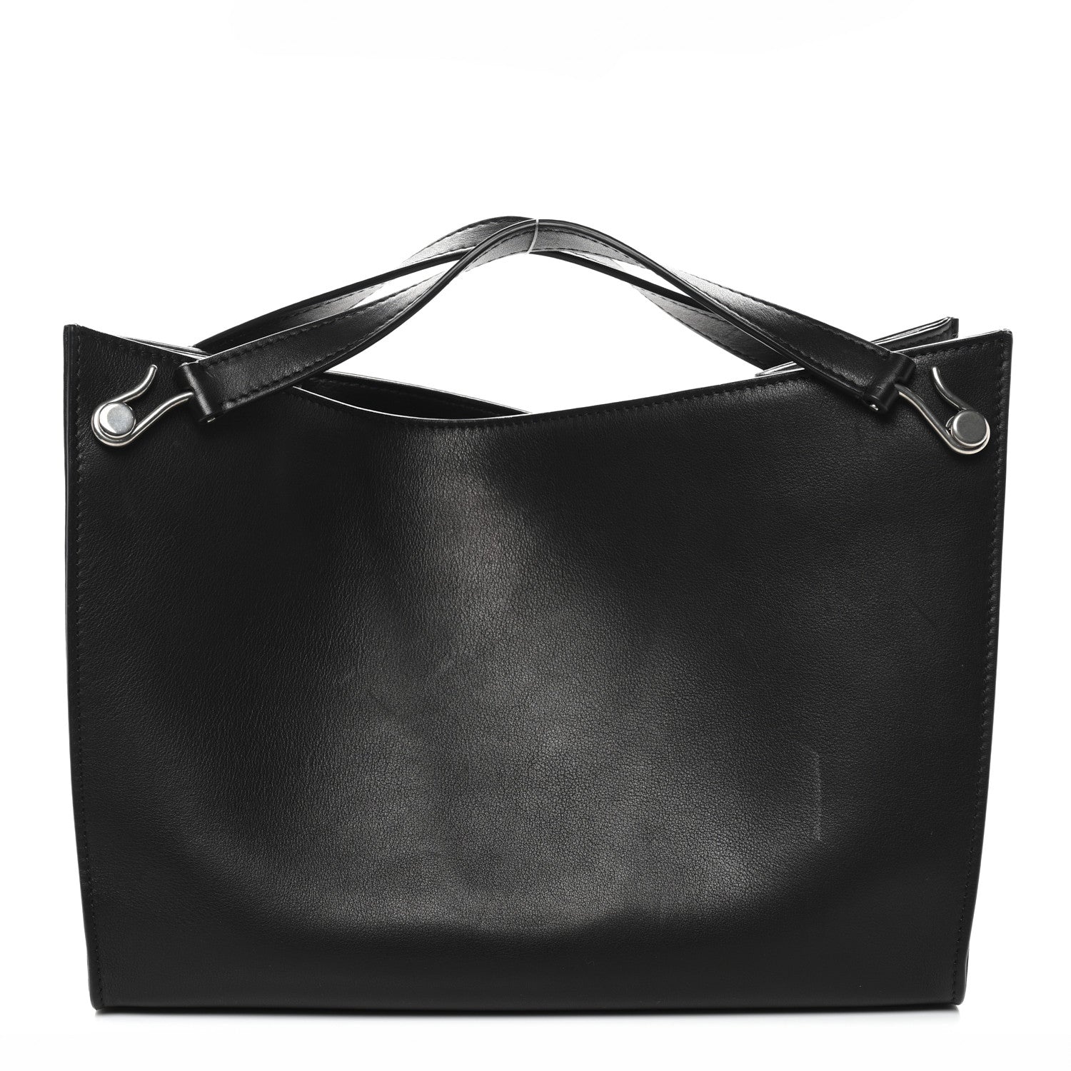 Polished Saddle Calfskin Small Alexia Bag Black