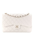 Caviar Quilted Jumbo Double Flap White