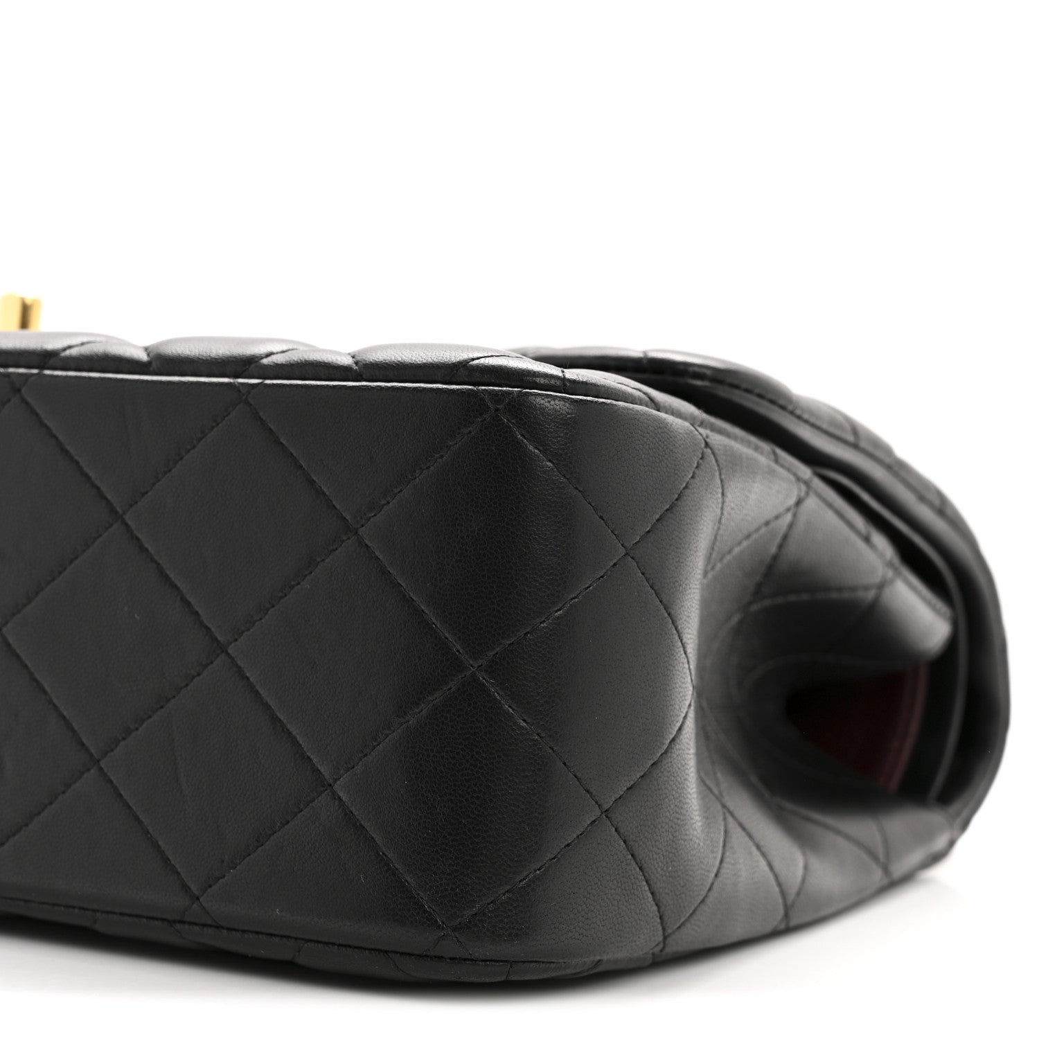 Lambskin Quilted Jumbo Double Flap Black