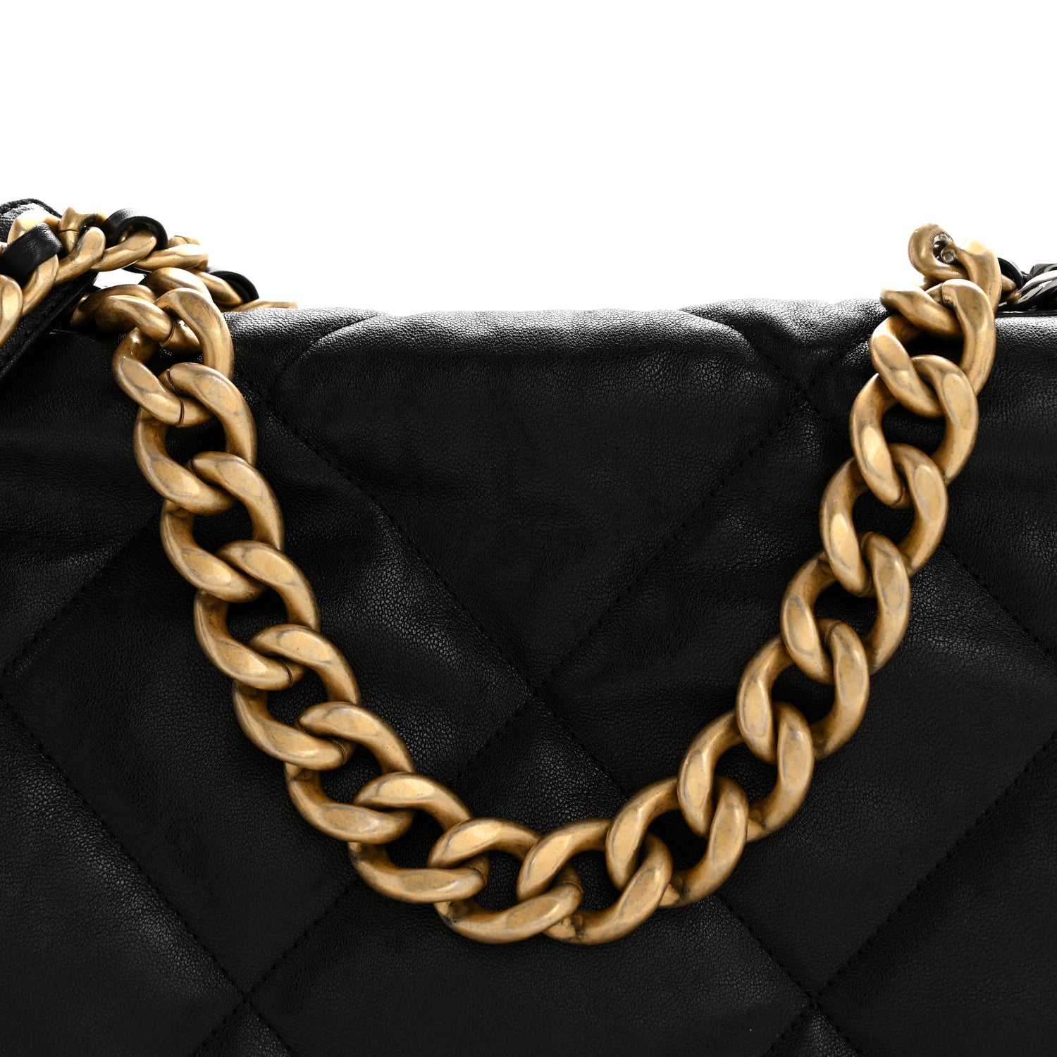 Goatskin Quilted Maxi Chanel 19 Flap Black