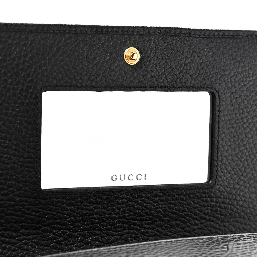 Calfskin Mini GG Marmont Chain Wallet Black