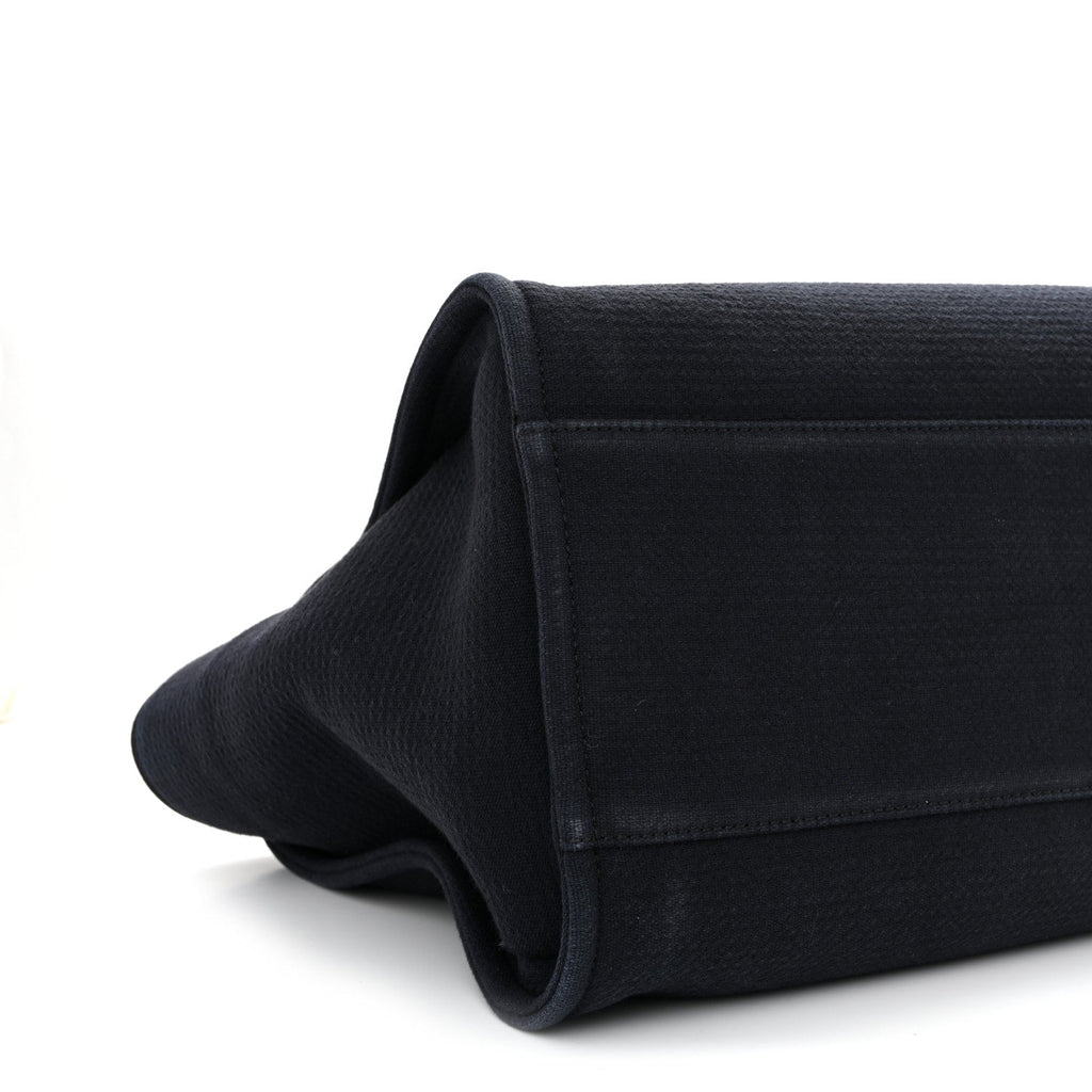 Mixed Fibers Calfskin Medium Deauville Tote Navy Blue