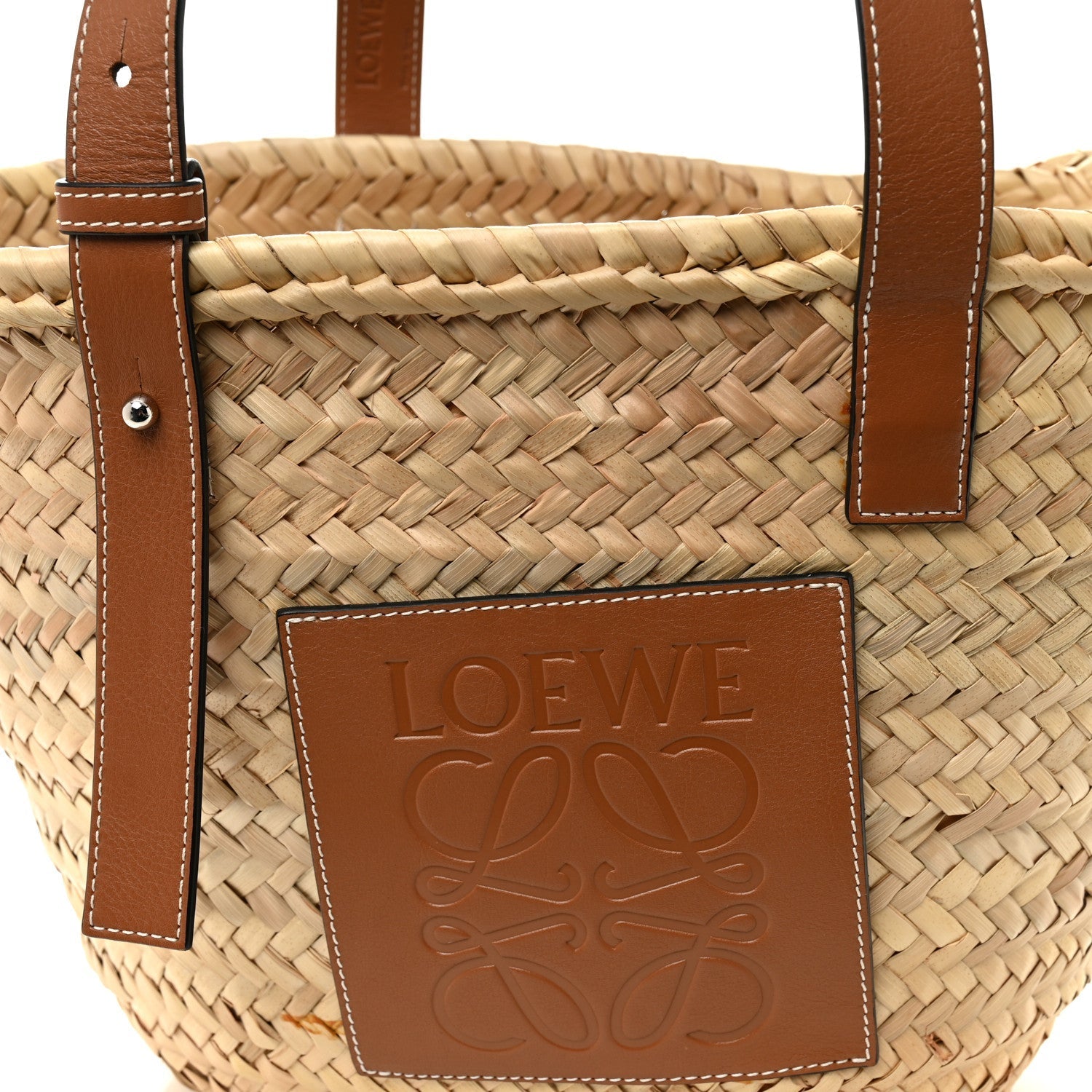 Raffia Basket Tote Bag Natural Tan