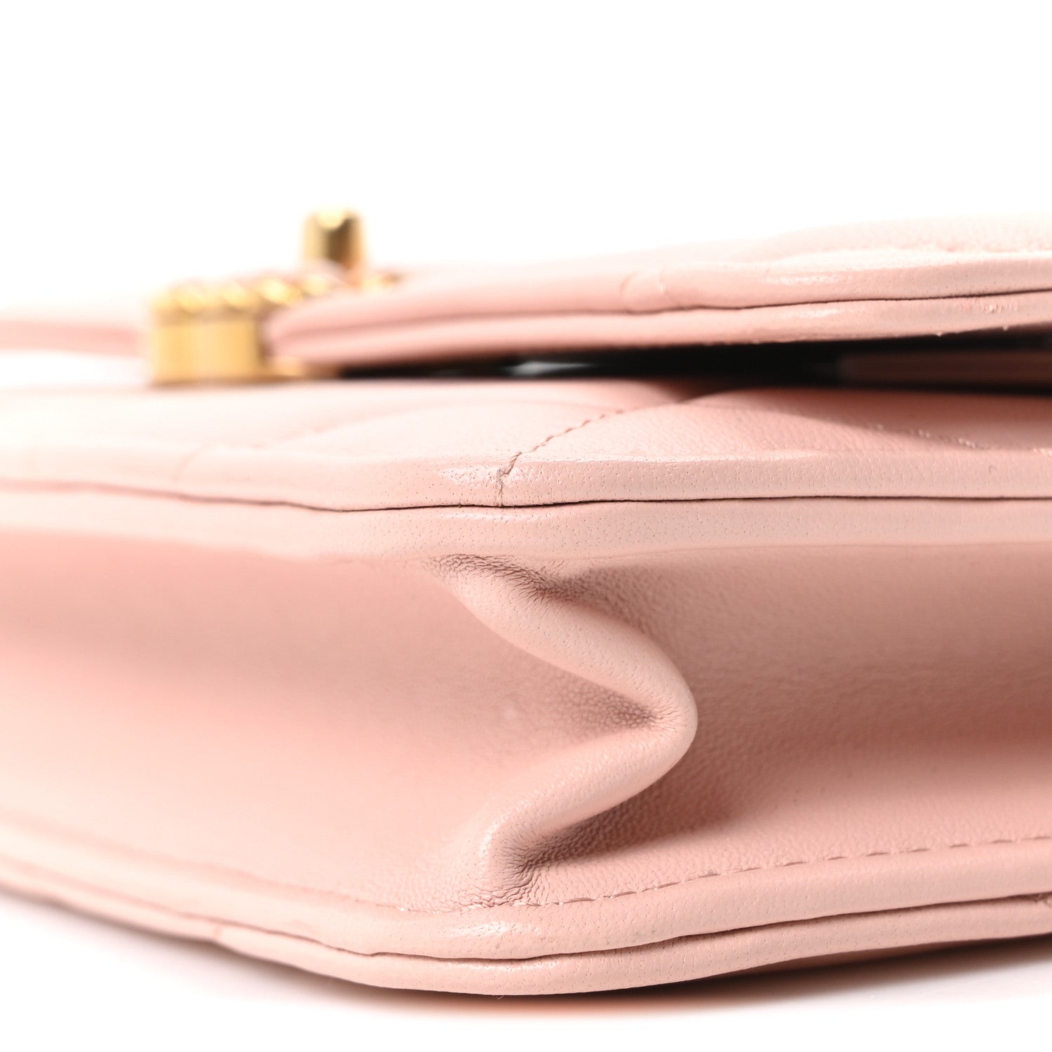 Lambskin Quilted Chanel 19 Wallet On Chain WOC Light Pink