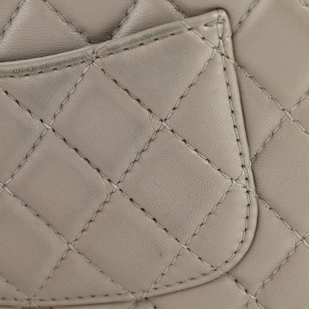 Metallic Goatskin Quilted 2.55 Reissue Mini Flap Silver