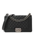 Caviar Quilted Medium Boy Flap Black
