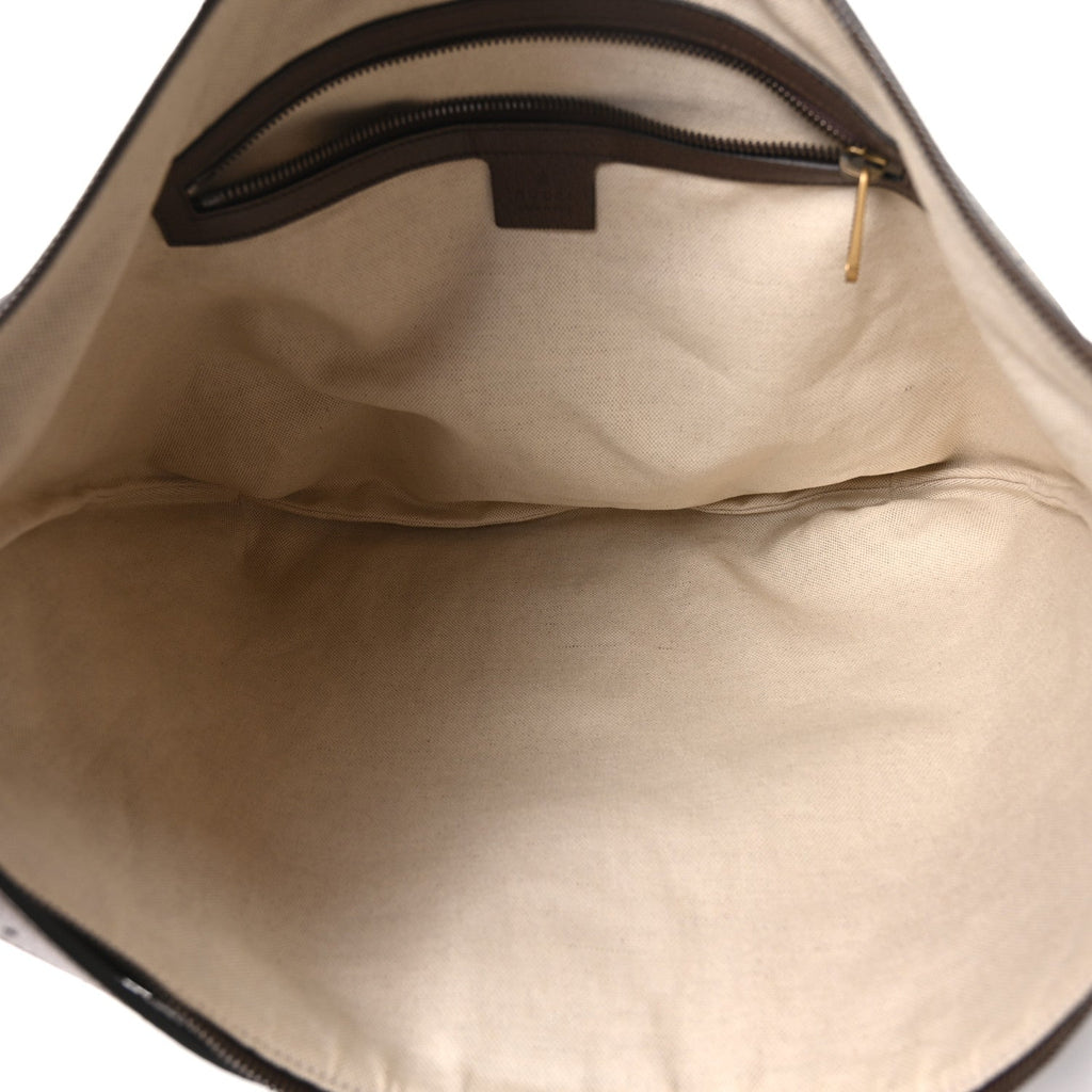 GG Supreme Monogram Web Ophidia Half Moon Hobo Brown