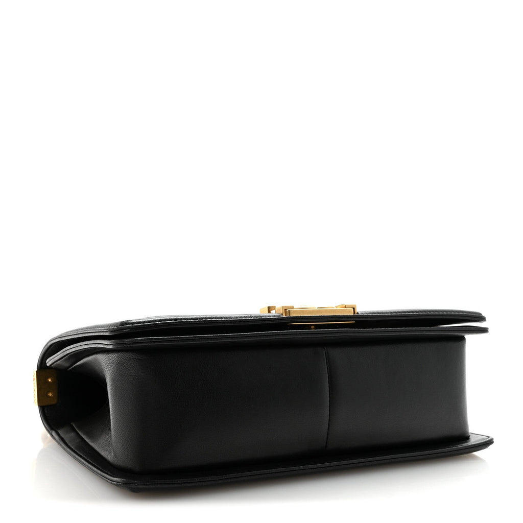 Lambskin Quilted Medium Boy Flap Black
