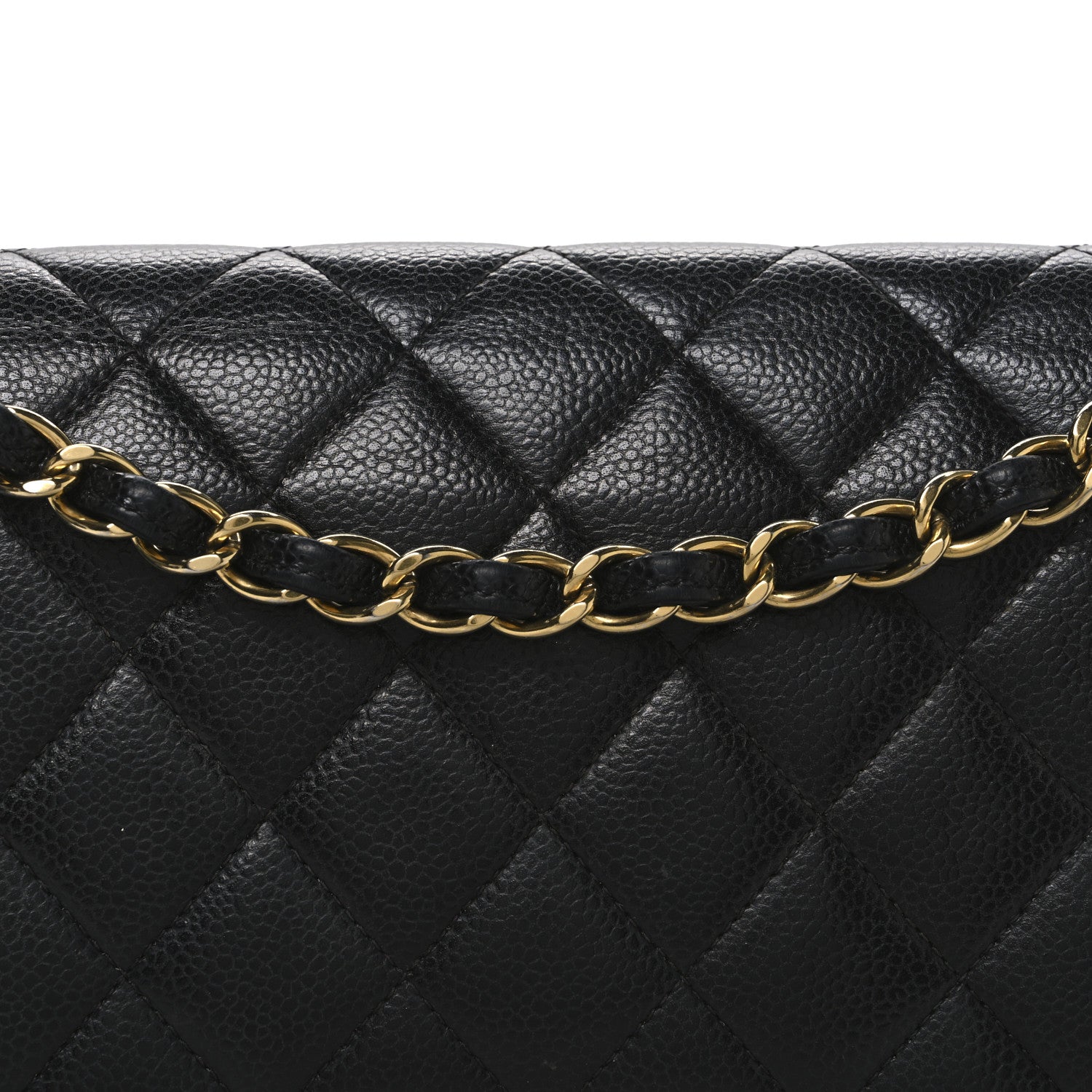 Caviar Quilted Jumbo Double Flap Black