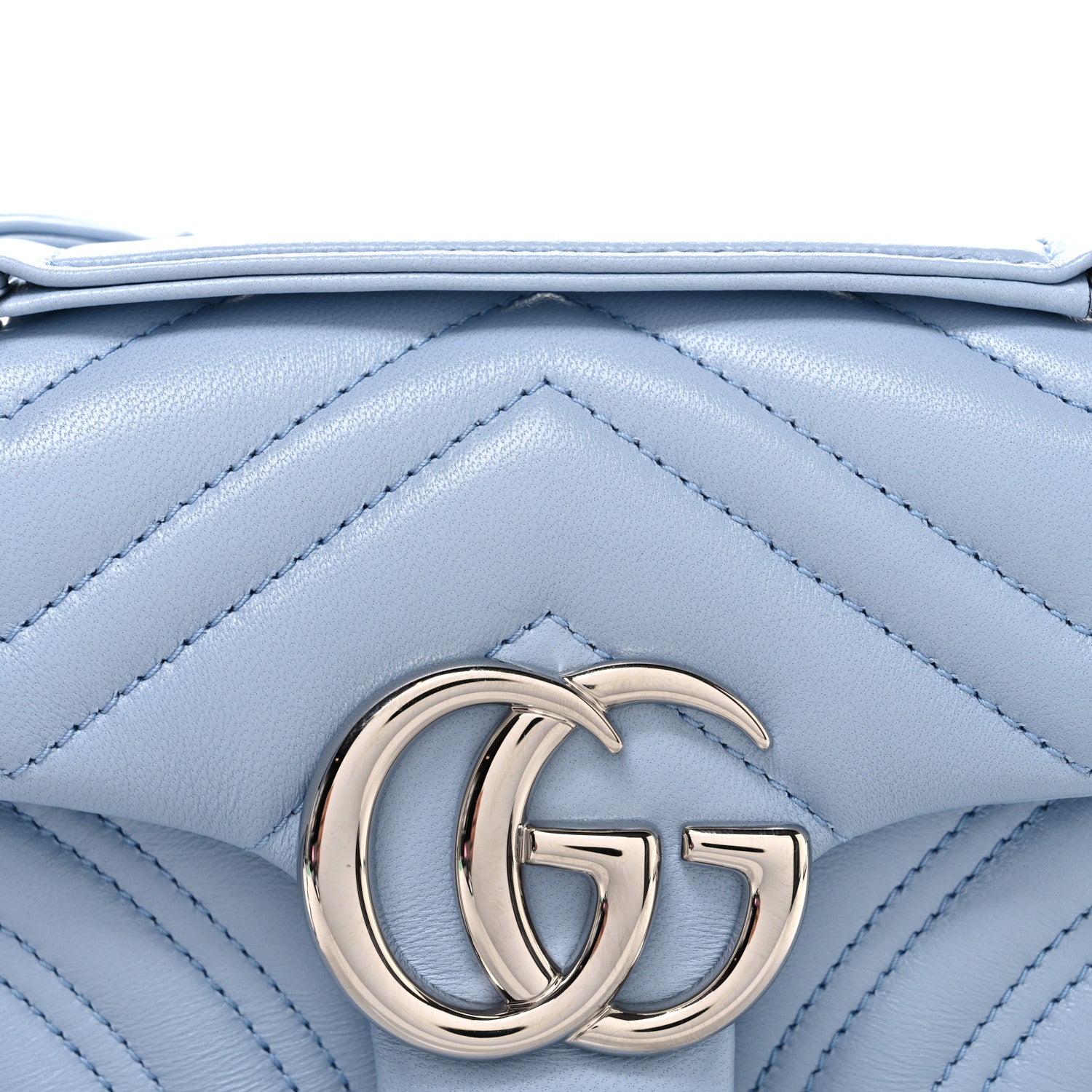 Lambskin Matelasse Small GG Marmont Shoulder Bag Light Blue