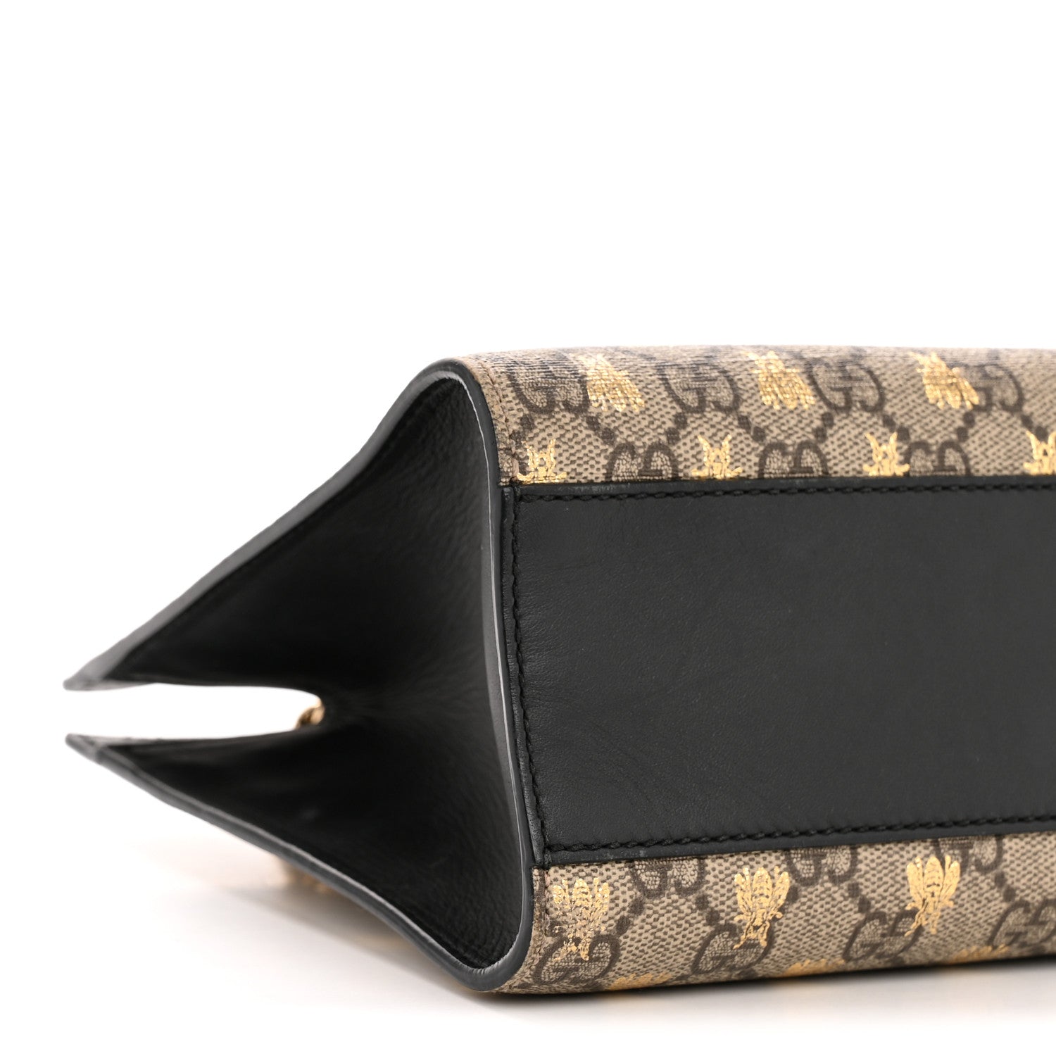 GG Supreme Monogram Bees Small Padlock Tote Beige Oro Black