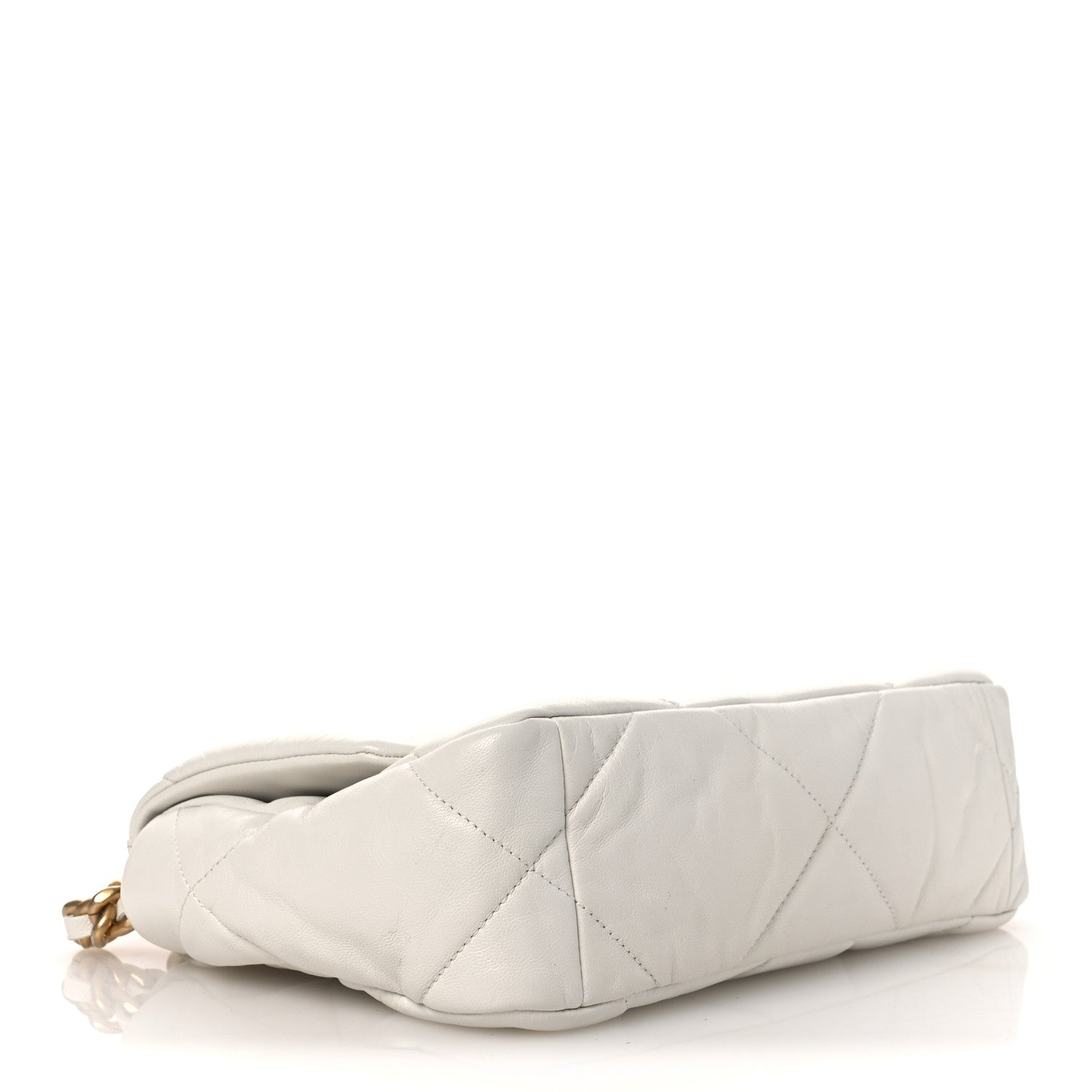 Goatskin Quilted Medium Chanel 19 Flap White
