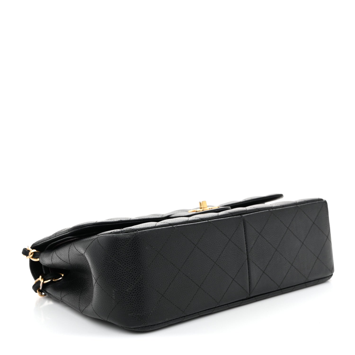 Caviar Quilted Jumbo Double Flap Black