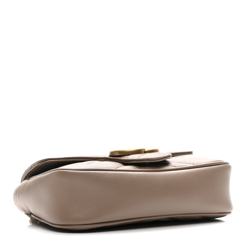 Calfskin Matelasse Super Mini GG Marmont Shoulder Bag Porcelain Rose