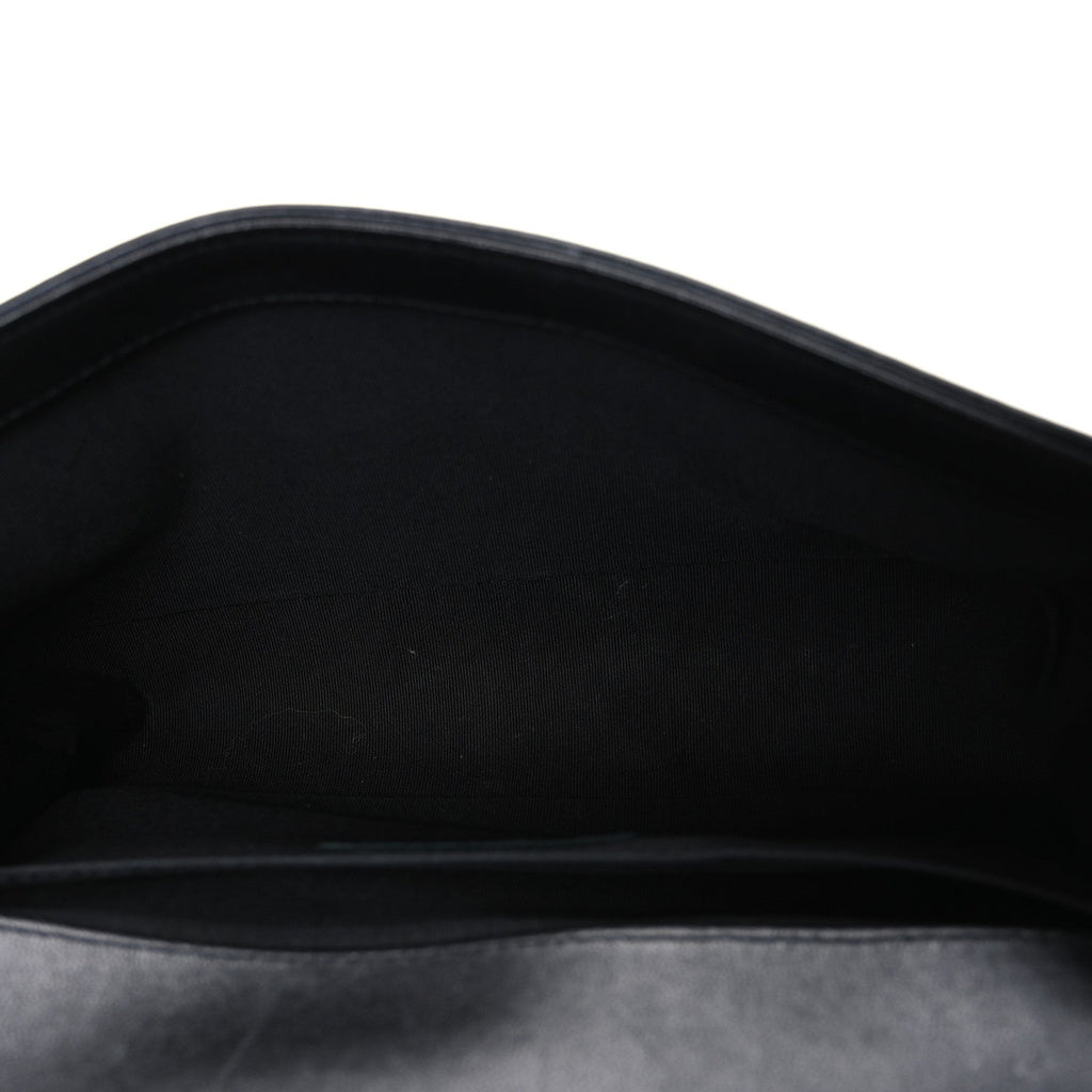 Lambskin Stitched Medium Boy Flap Black
