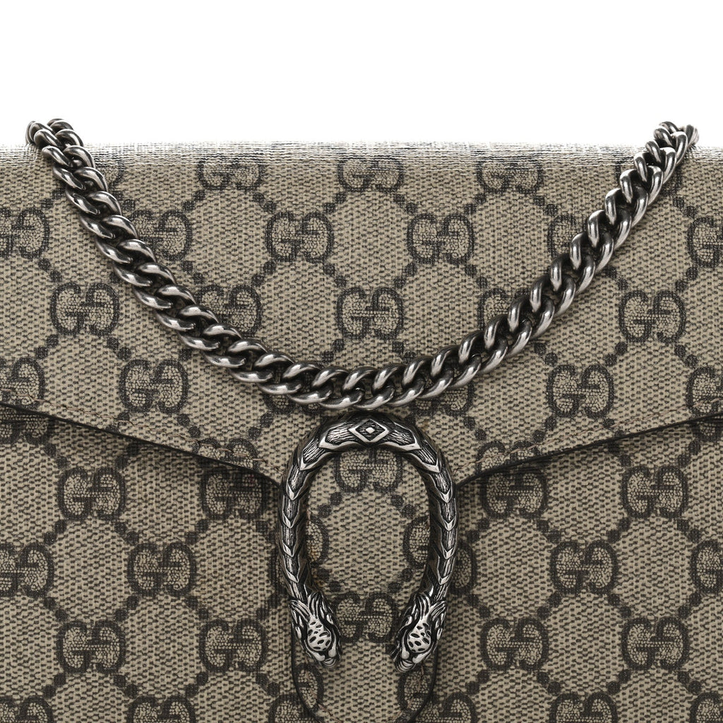 GG Supreme Monogram Mini Dionysus Chain Wallet Beige Taupe