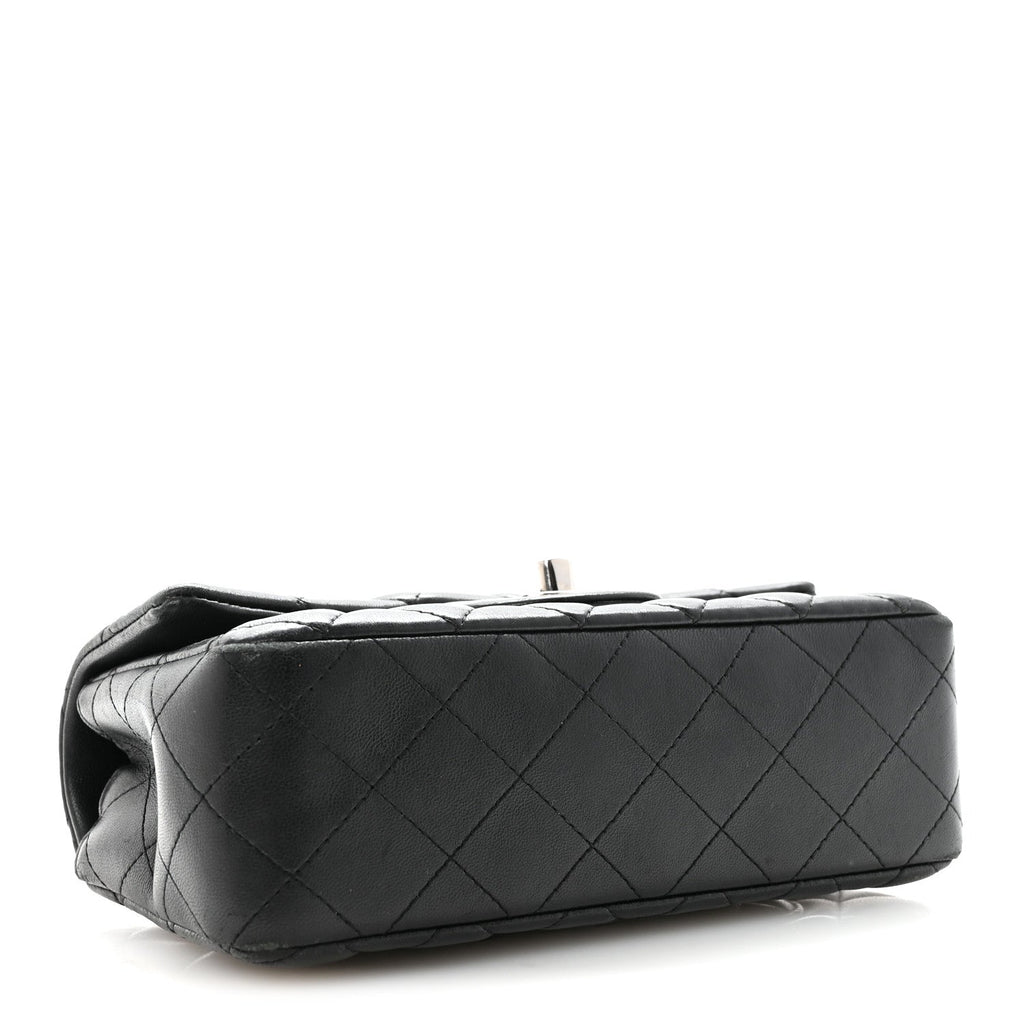 Lambskin Quilted Mini Rectangular Flap Black