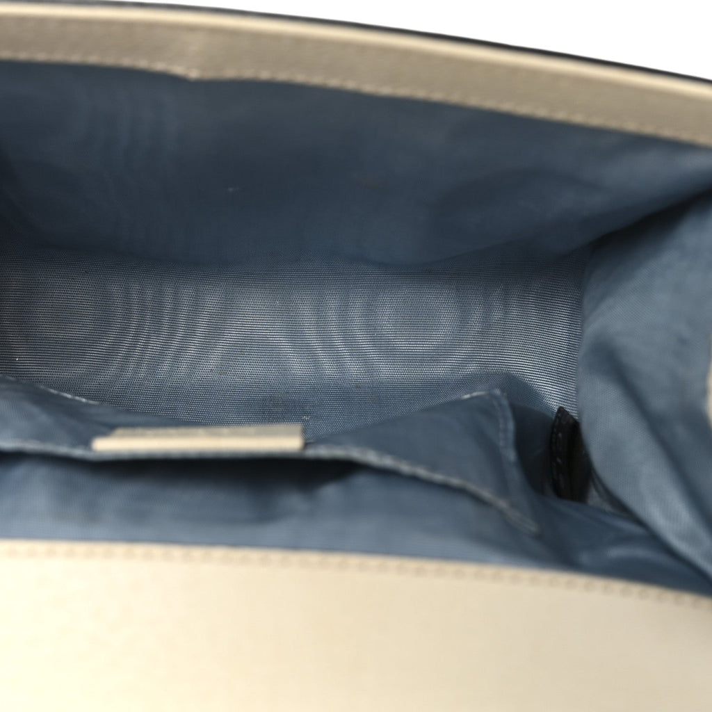 Grained Calfskin Bee Star Small Padlock Shoulder Bag White