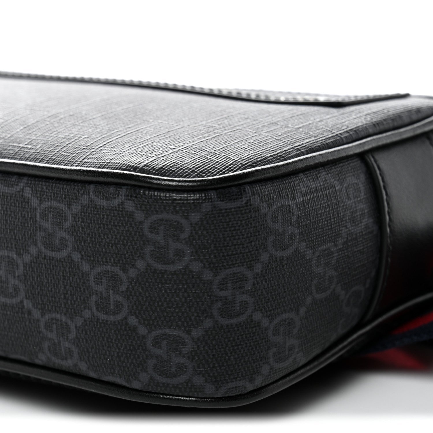 Soft GG Supreme Monogram Web Belt Bag Black Grey