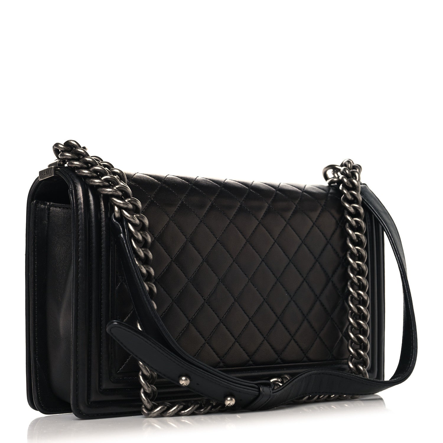 Lambskin Quilted New Medium Boy Flap Black