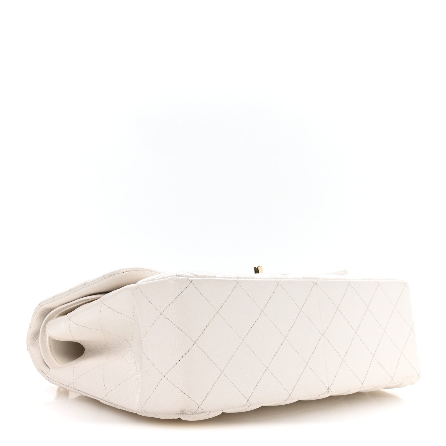 Caviar Quilted Jumbo Double Flap White