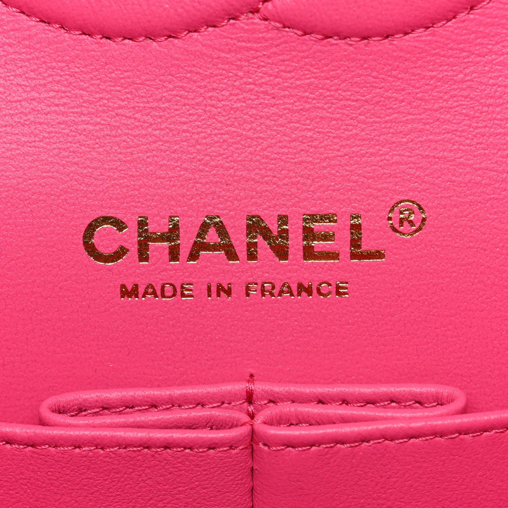 Caviar Quilted Medium Double Flap Dark Pink