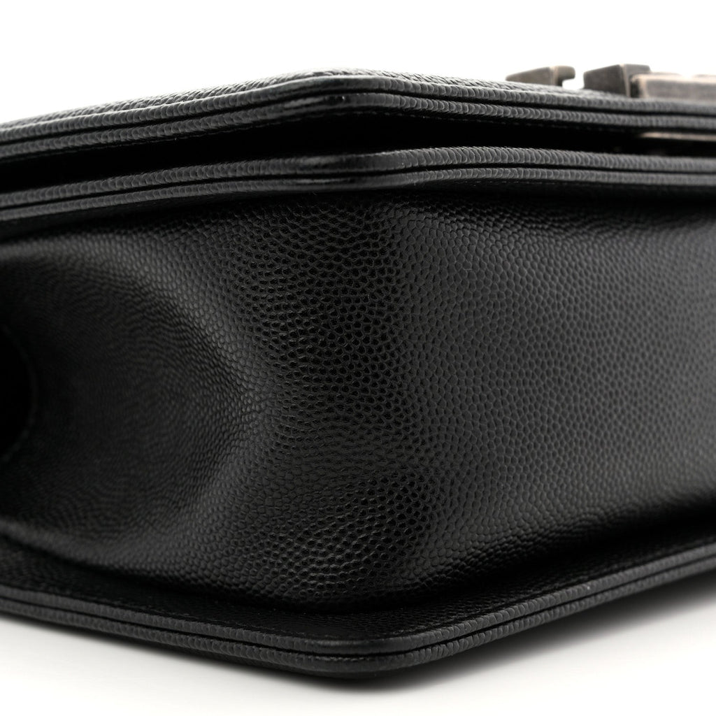 Caviar Quilted Small Boy Flap Black