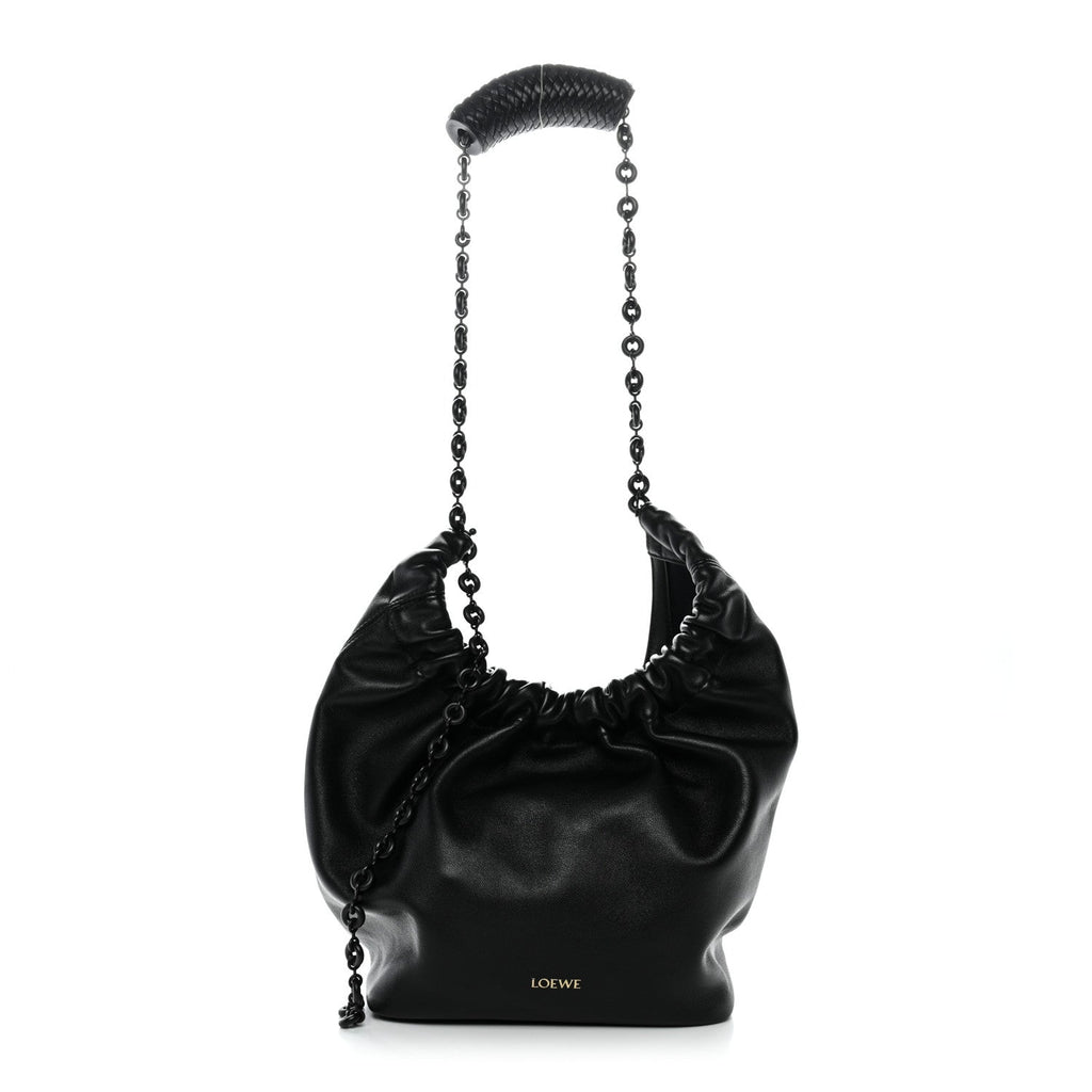 Mellow Nappa Small Monochrome Squeeze Bag Black