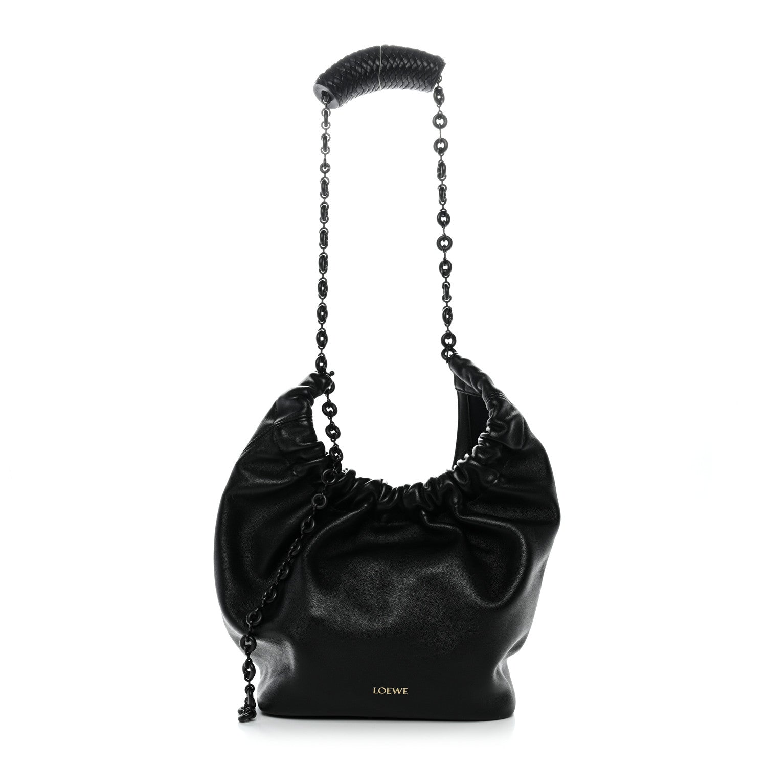 Mellow Nappa Small Monochrome Squeeze Bag Black