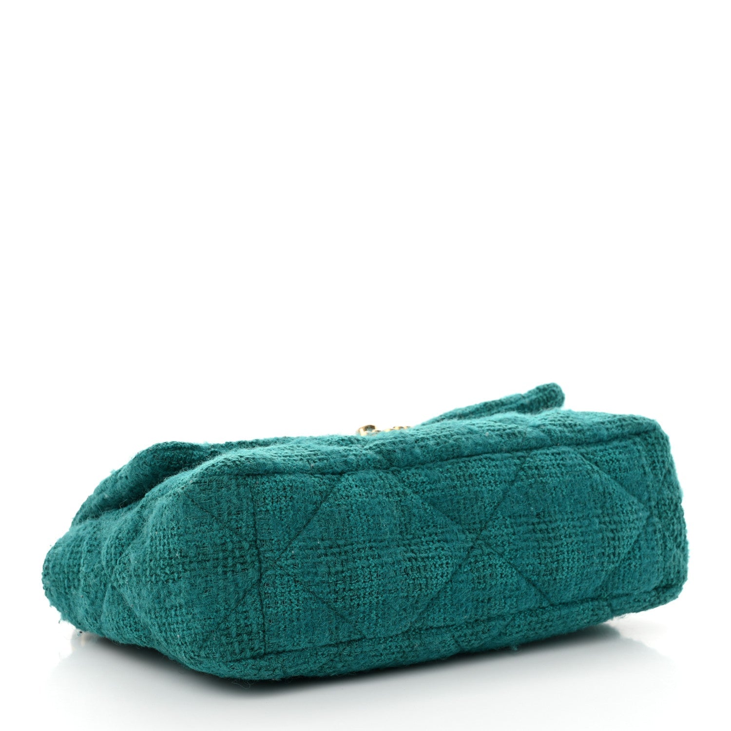 Tweed Quilted Large Chanel 19 Flap Green